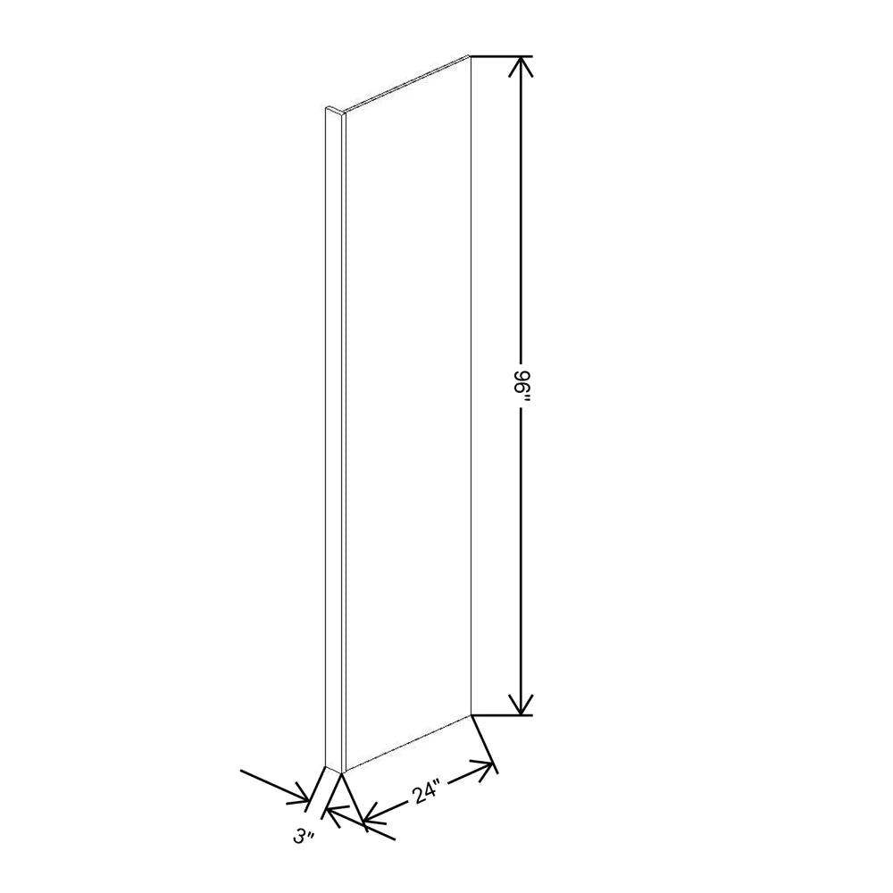 Fabuwood Quest Discovery Frost 3" W X 96" H X 24" D Refrigerator End Panel - image 1