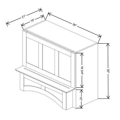 Fabuwood Allure Nexus Frost 36" W X 30" H X 21" D Arched Hood With Full Interior Stainless Steel Hood Liner - image 1