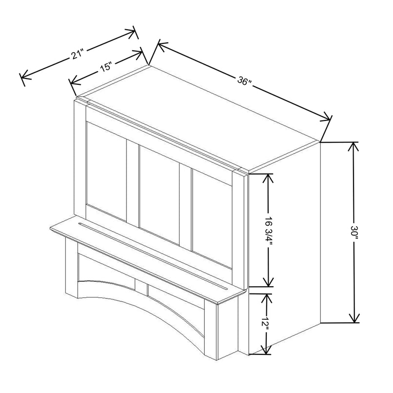 Fabuwood Allure Galaxy Horizon 36" W X 30" H X 21" D Arched Hood With Full Interior Stainless Steel Hood Liner - image 1