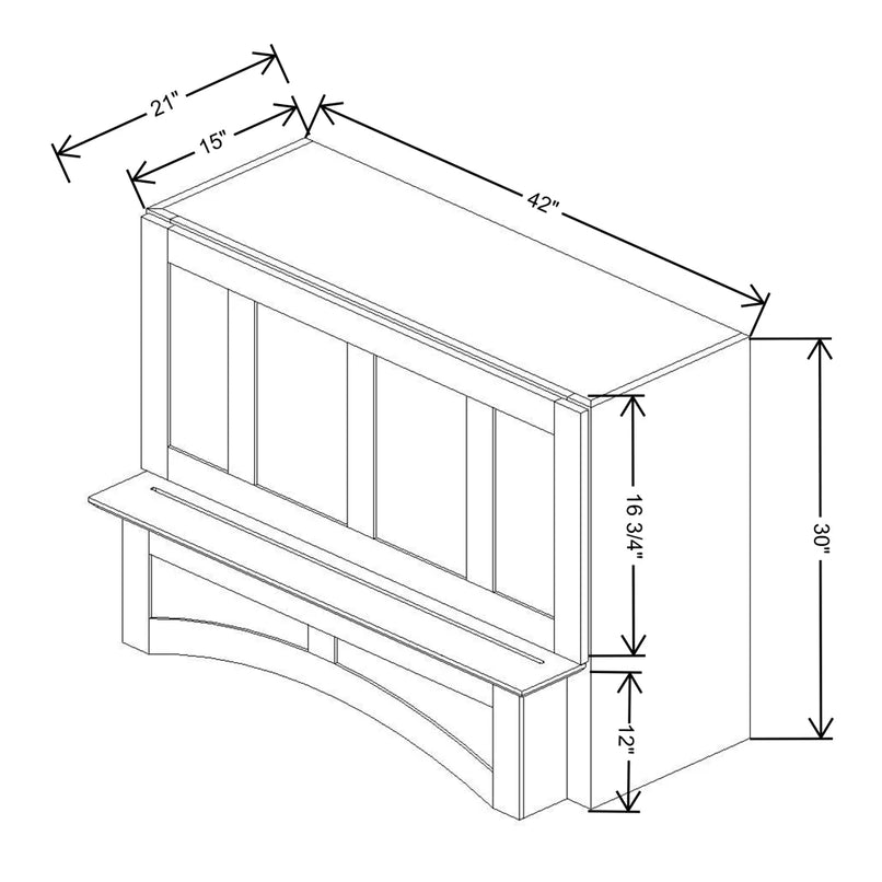 Fabuwood Allure Galaxy Timber 42" W X 30" H X 21" D Arched Hood With Full Interior Stainless Steel Hood Liner - image 1