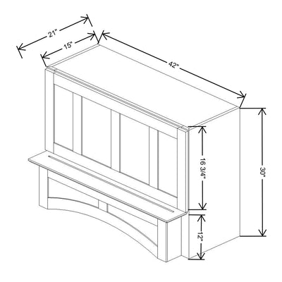 Fabuwood Allure Galaxy Frost 42" W X 30" H X 21" D Arched Hood With Full Interior Stainless Steel Hood Liner - image 1