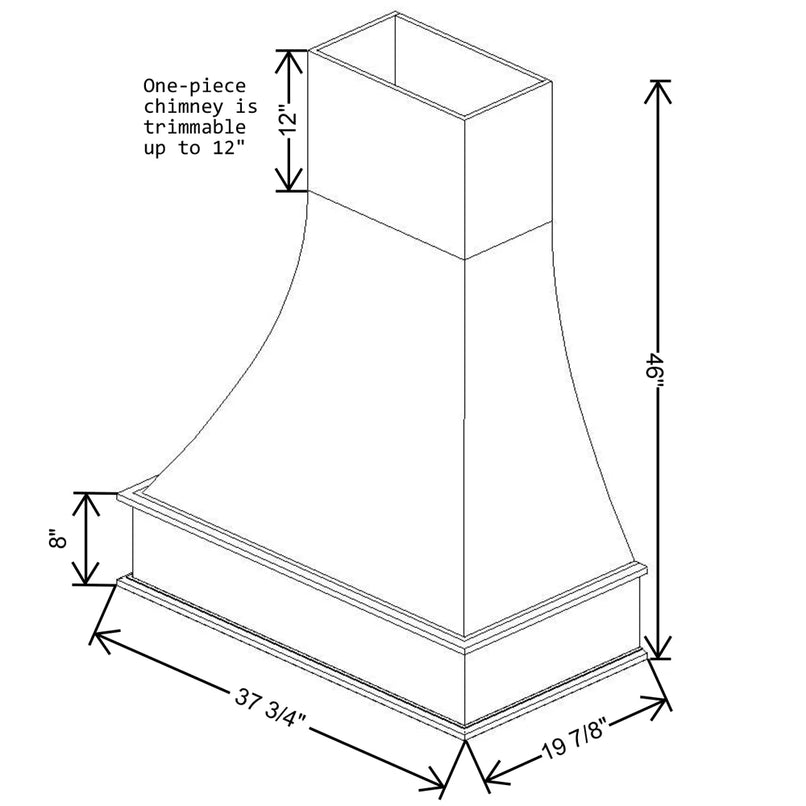 Fabuwood Allure Galaxy Linen 37 3/4" W X 46" H X 19 7/8" D Timber Curved Artisan Hood - image 1