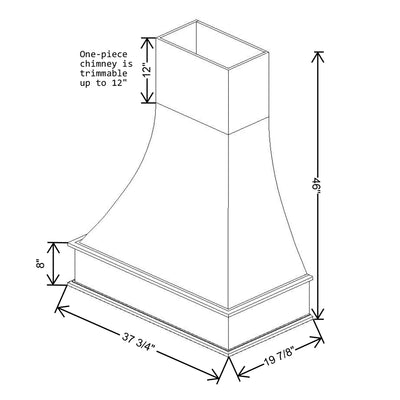 Fabuwood Allure Galaxy Dove 37 3/4" W X 46" H X 19 7/8" D Curved Artisan Hood - image 1