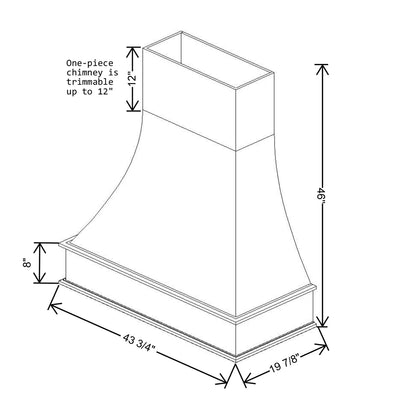 Fabuwood Allure Nexus Frost 43 3/4" W X 46" H X 19 7/8" D Walnut Curved Artisan Hood - image 1