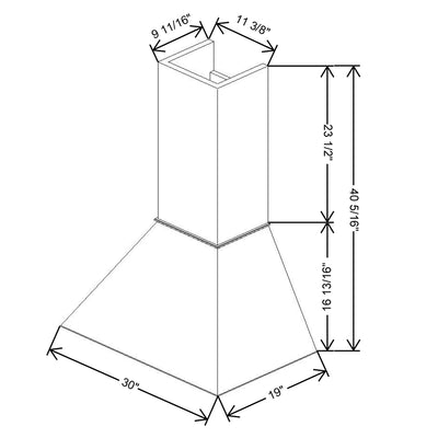 Fabuwood Allure Galaxy Cobblestone 30" W X 40 5/16" H X 19" D Euro Hood - image 1