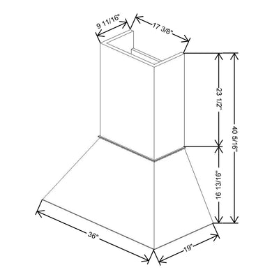 Fabuwood Allure Galaxy Nickel 36" W X 40 5/16" H X 19" D Timber Euro Hood - image 1