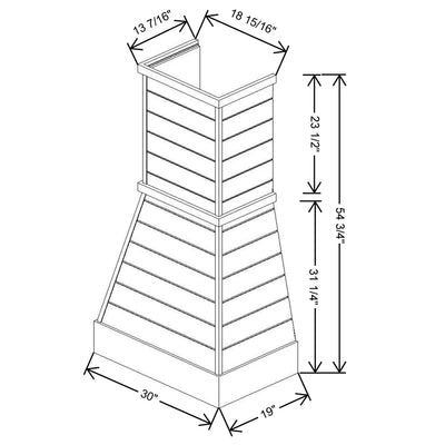 Fabuwood Allure Nexus Frost 30" W X 54 3/4" H X 19" D Farmhouse Hood - image 1
