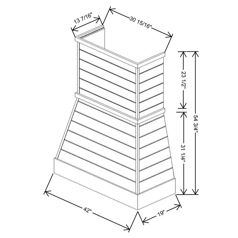 Fabuwood Allure Galaxy Dove 42" W X 54 3/4" H X 19" D Timber Farmhouse Hood - image 1