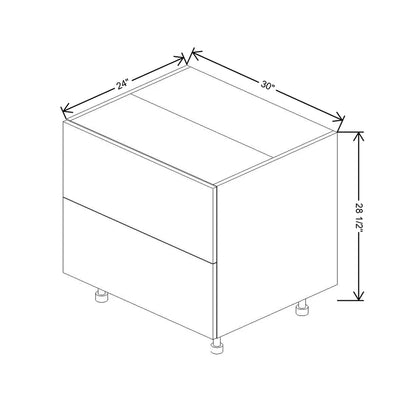 Fabuwood Illume Catalina Bianco Matte 30" W x 34 1/2" H x 24" D Base Range Top W/2 Drawers Cabinet - image 1