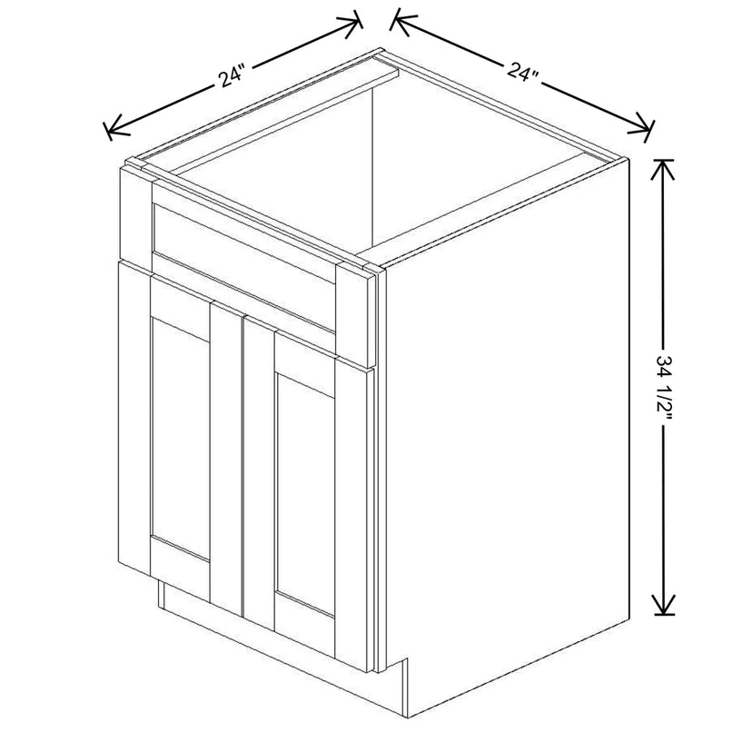 Fabuwood Allure Galaxy Dove 24" W X 34 1/2" H X 24" D Double Door Sink Base Cabinet - NO FINISH - image 1
