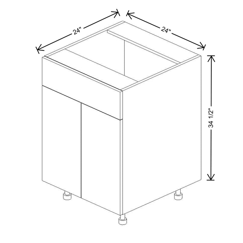 Fabuwood Illume Catalina Bianco Matte 24" W x 34 1/2" H x 24" D Double Door Sink Base Cabinet - image 1