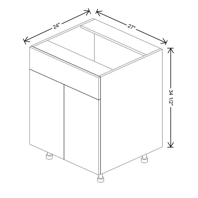 Fabuwood Illume Catalina Bianco Matte 27" W x 34 1/2" H x 24" D Double Door Sink Base Cabinet - image 1