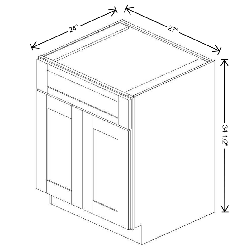 Fabuwood Allure Galaxy Mocha 27" W X 34 1/2" H X 24" D Double Door Sink Base Cabinet - NO FINISH - image 1