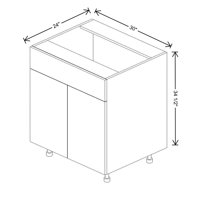 Fabuwood Illume Tuscany Olmo 3 30" W x 34 1/2" H x 24" D Double Door Sink Base Cabinet - image 1