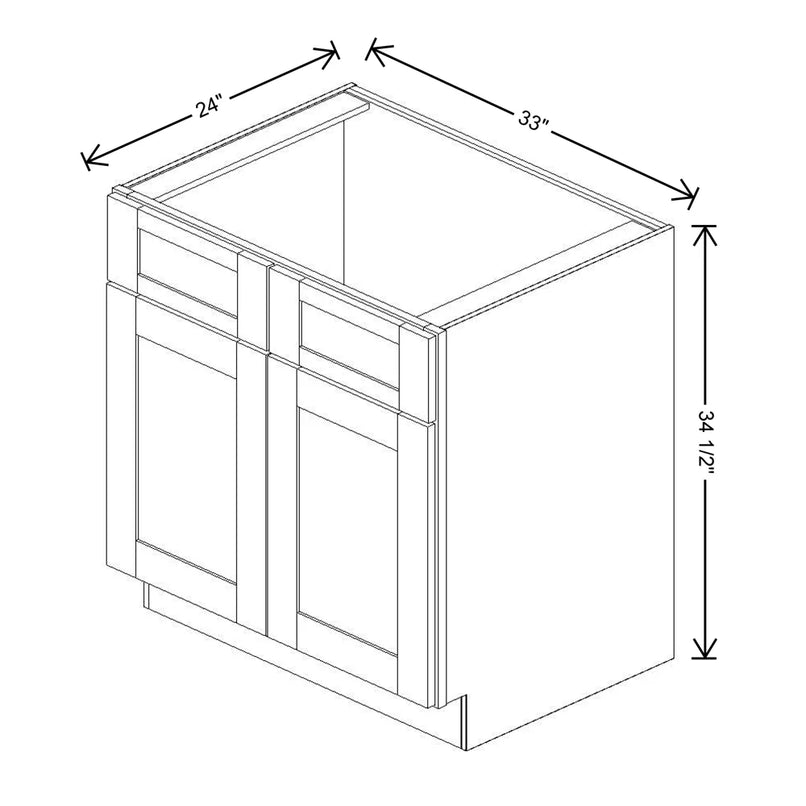 Fabuwood Allure Galaxy Frost 33" W X 34 1/2" H X 24" D Double Door Sink Base Cabinet - NO FINISH - image 1