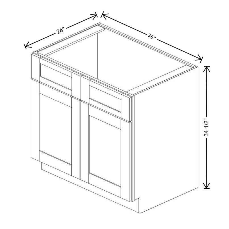 Fabuwood Allure Galaxy Indigo 36" W X 34 1/2" H X 24" D Double Door Sink Base Cabinet - NO FINISH - image 1