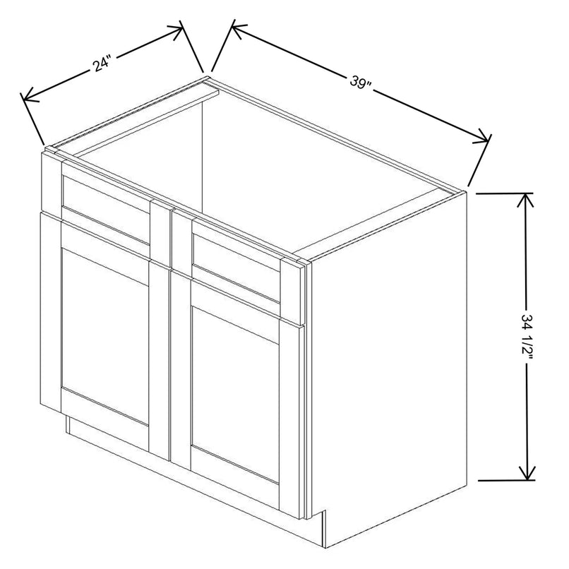 Fabuwood Quest Discovery Frost 39" W X 34 1/2" H X 24" D Double Door Sink Base Cabinet - RIGHT SIDE(RS) - image 1