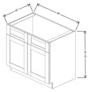 Fabuwood Allure Galaxy Linen 39" W X 34 1/2" H X 24" D Double Door Sink Base Cabinet - LEFT SIDE (LS) - image 1