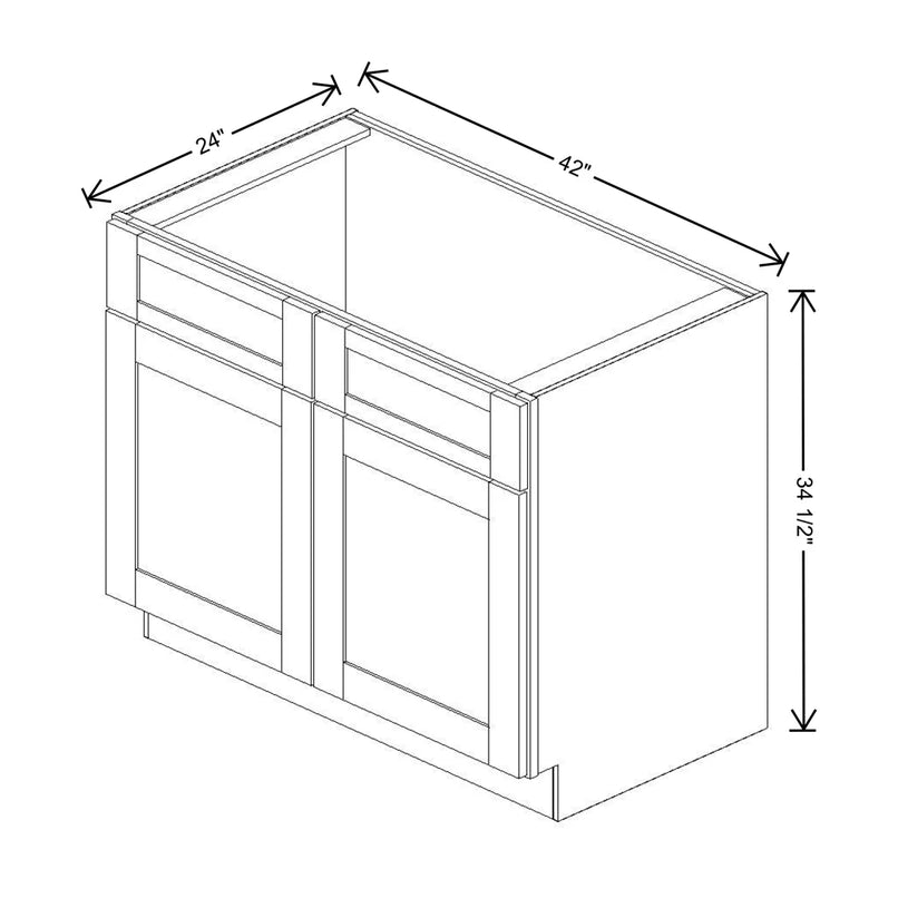 Fabuwood Quest Metro Java 42" W X 34 1/2" H X 24" D Double Door Sink Base Cabinet - BOTH SIDE(BS) - image 1