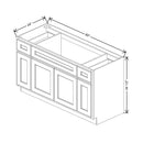 Fabuwood Quest Metro Mist 60" W X 34 1/2" H X 24" D Combination Sink Base Cabinet - Left Side(LS) - image 1