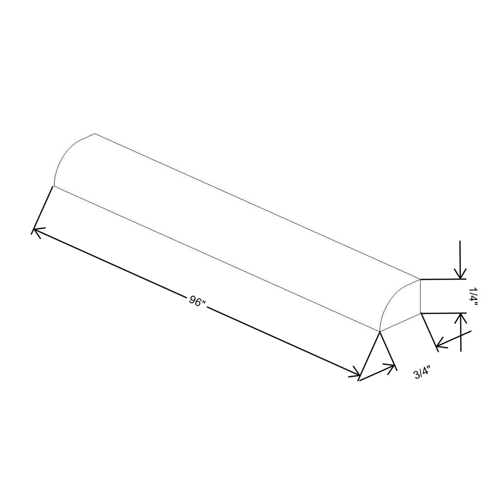 Fabuwood Allure Onyx Horizon 96" W X 3/4" H X 1/4" D Simple Scribe Molding - image 1