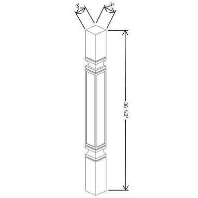 Fabuwood Allure Galaxy Cobblestone 3" W X 36 1/2" H X 3" D Standard Post - image 1