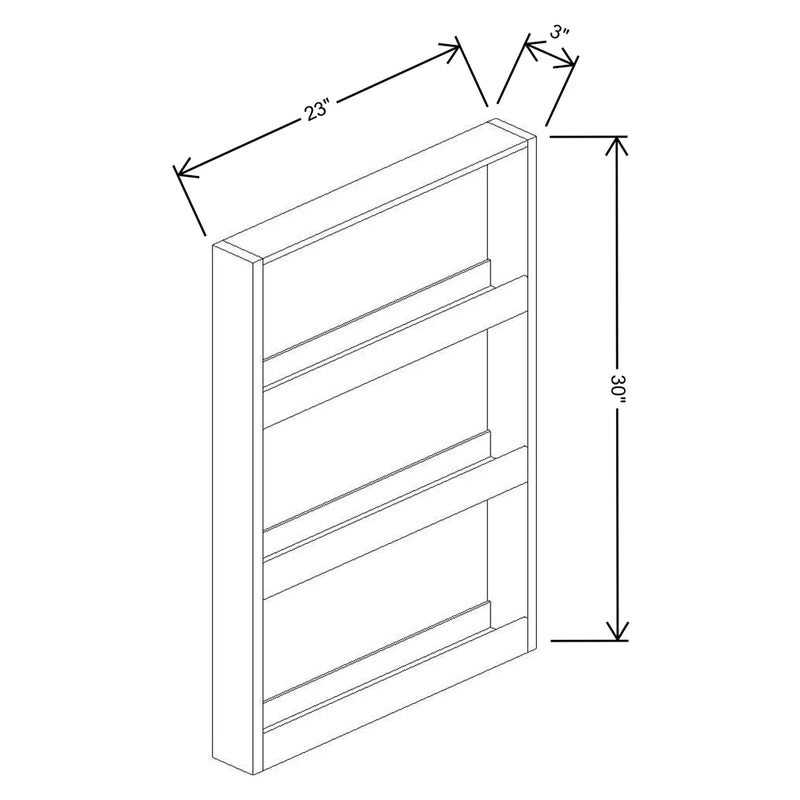 Fabuwood Quest Metro Mist 3" W Base Spice Pull Filler w/Blum Slides {Fil/Cab Ordered Separately}