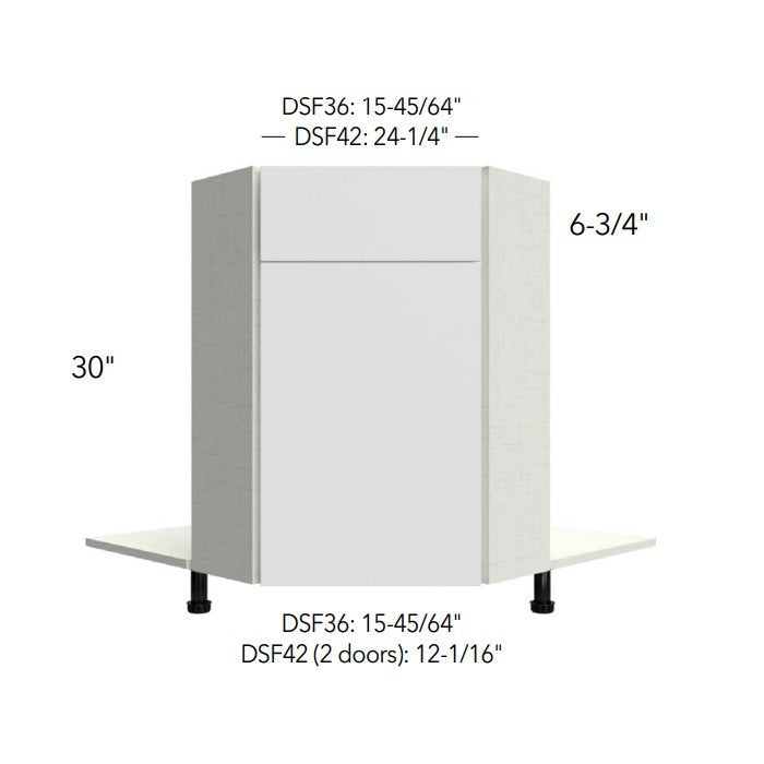 Fabuwood Illume Tuscany Como Ash 2 Corner Cabinets Kitchen Cabinet – ITCA2-DSF42FD - image 1