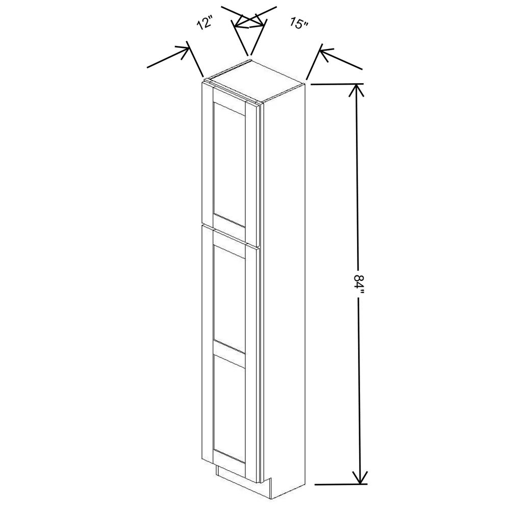 Fabuwood Allure Galaxy Frost 15" W X 84" H X 12" D Tall Pantry Cabinet - BOTH SIDE (BS)