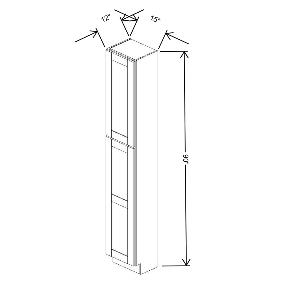 Fabuwood Allure Galaxy Frost 15" W X 90" H X 12" D Tall Pantry Cabinet - NO FINISH - image 1