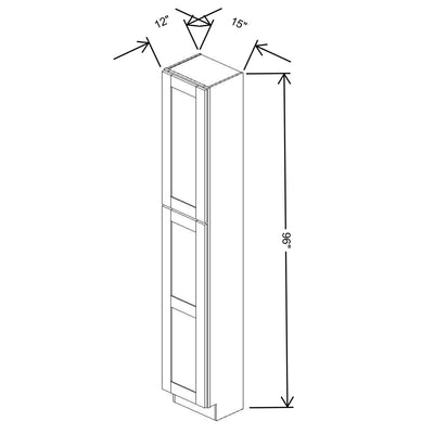 Fabuwood Allure Onyx Frost 15" W X 96" H X 12" D Tall Pantry Cabinet - RIGHT SIDE (R) - image 1