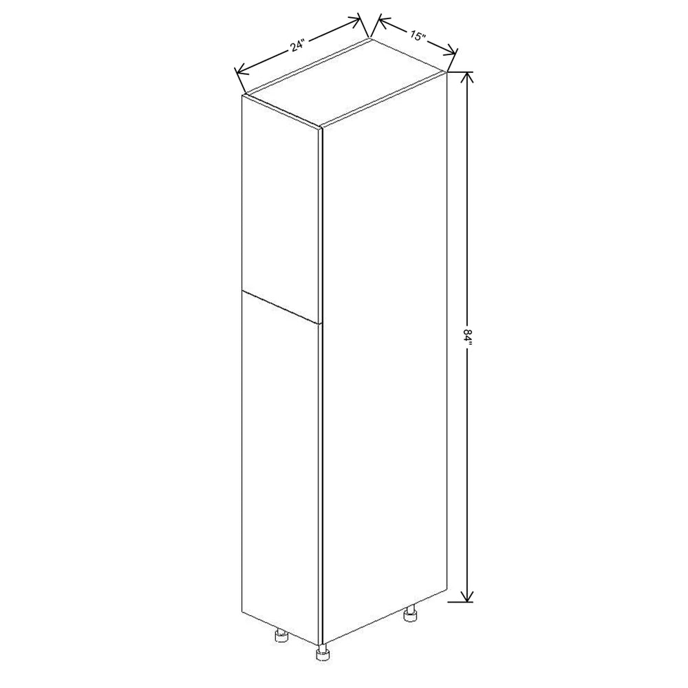 Fabuwood Illume Catalina Como Ash 2 15" W x 84" H x 24" D Single Door Pantry Cabinet