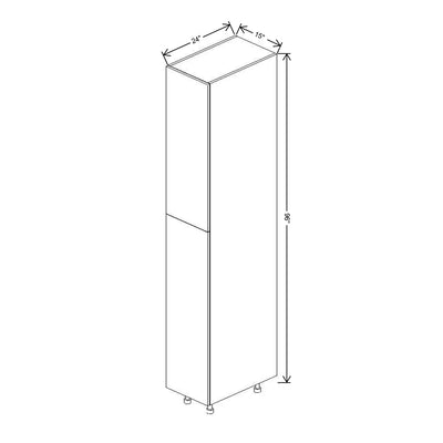 Fabuwood Illume Catalina Bianco Matte 15" W x 96" H x 24" D Single Door Pantry Cabinet - image 1