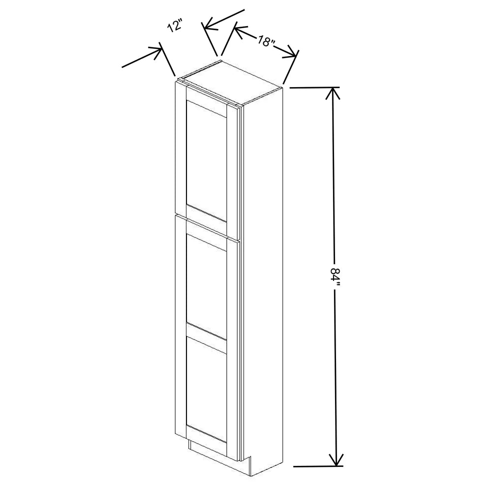 Fabuwood Allure Galaxy Frost 18" W X 84" H X 12" D Tall Pantry Cabinet - RIGHT SIDE (R)
