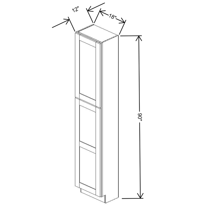 Fabuwood Allure Galaxy Mocha 18" W X 90" H X 12" D Tall Pantry Cabinet - RIGHT SIDE (RS) - image 1