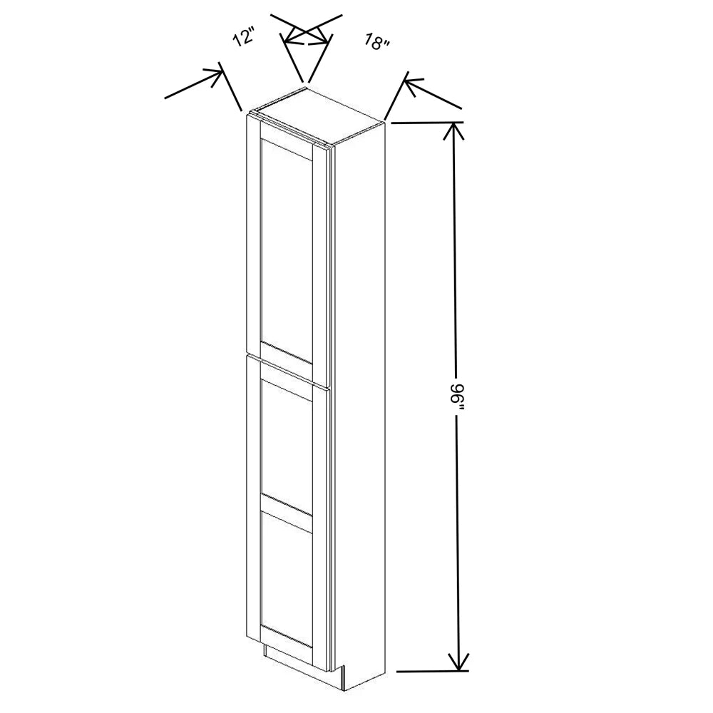 Fabuwood Allure Galaxy Frost 18" W X 96" H X 12" D Tall Pantry Cabinet - BOTH SIDE (BS)