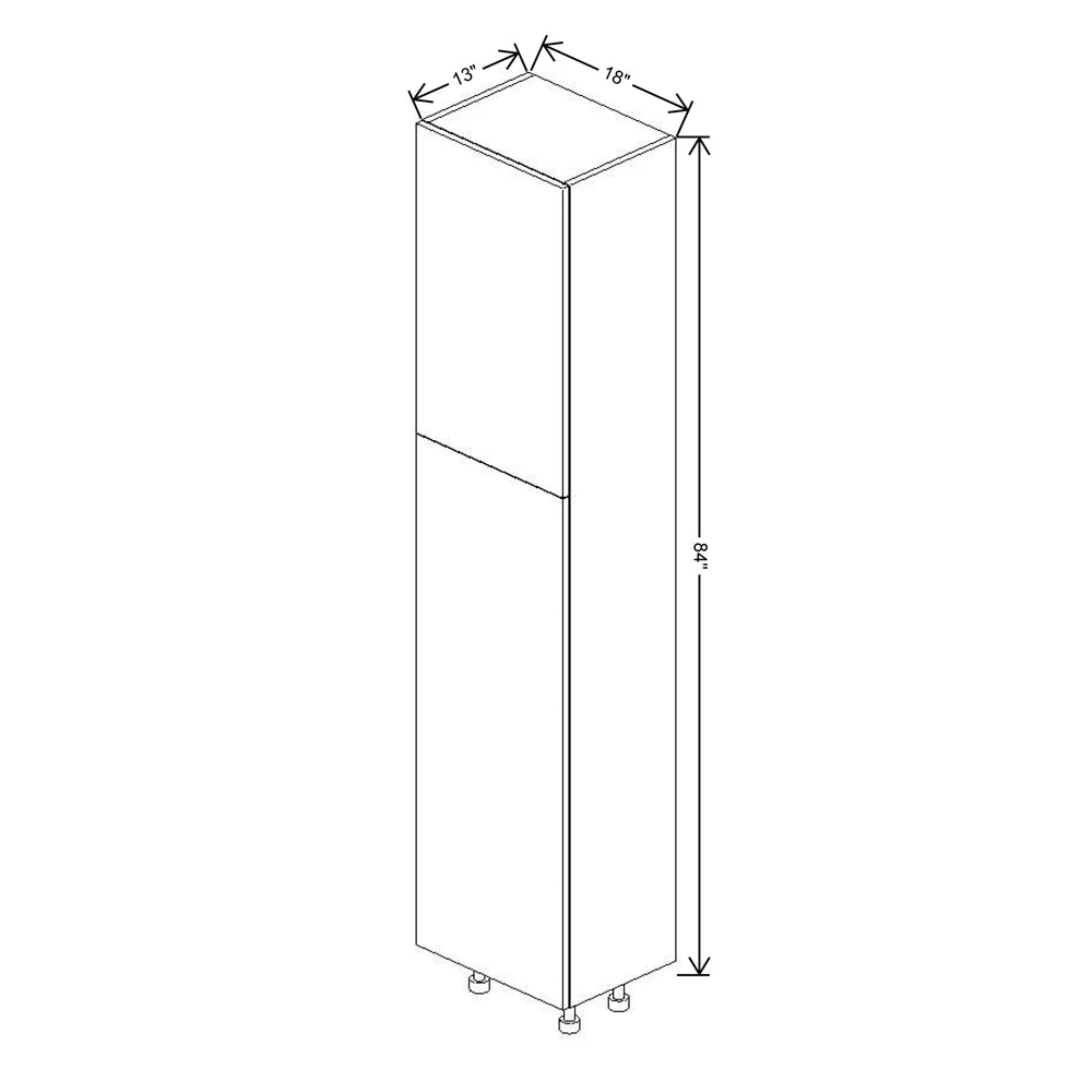 Fabuwood Illume Catalina Grigio Gloss 18" W X 84" H X 13" D Single Door Pantry Cabinet