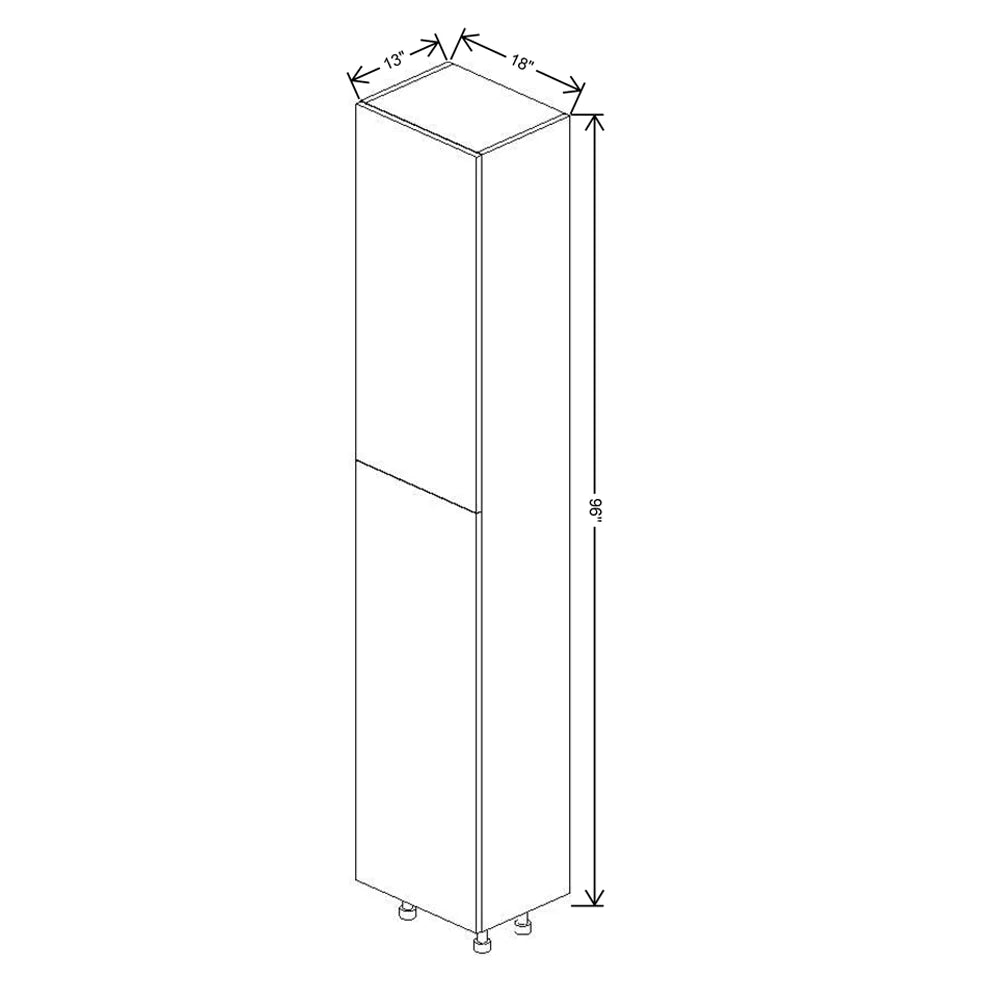 Fabuwood Illume Catalina Grigio Gloss 18" W X 96" H X 13" D Single Door Pantry Cabinet