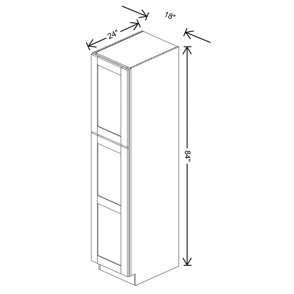 Fabuwood Quest Metro Mist 18" W X 84" H X 24" D Tall Pantry Cabinet - RIGHT SIDE (R)
