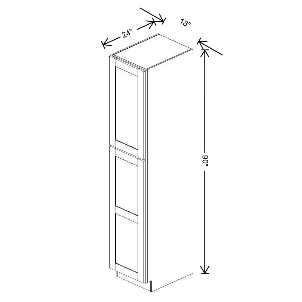 Fabuwood Allure Onyx Frost 18" W X 90" H X 24" D Tall Pantry Cabinet - LEFT SIDE (L)