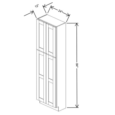 Fabuwood Allure Galaxy Cobblestone 24" W X 84" H X 12" D Tall Pantry Cabinet - LEFT SIDE (L) - image 1
