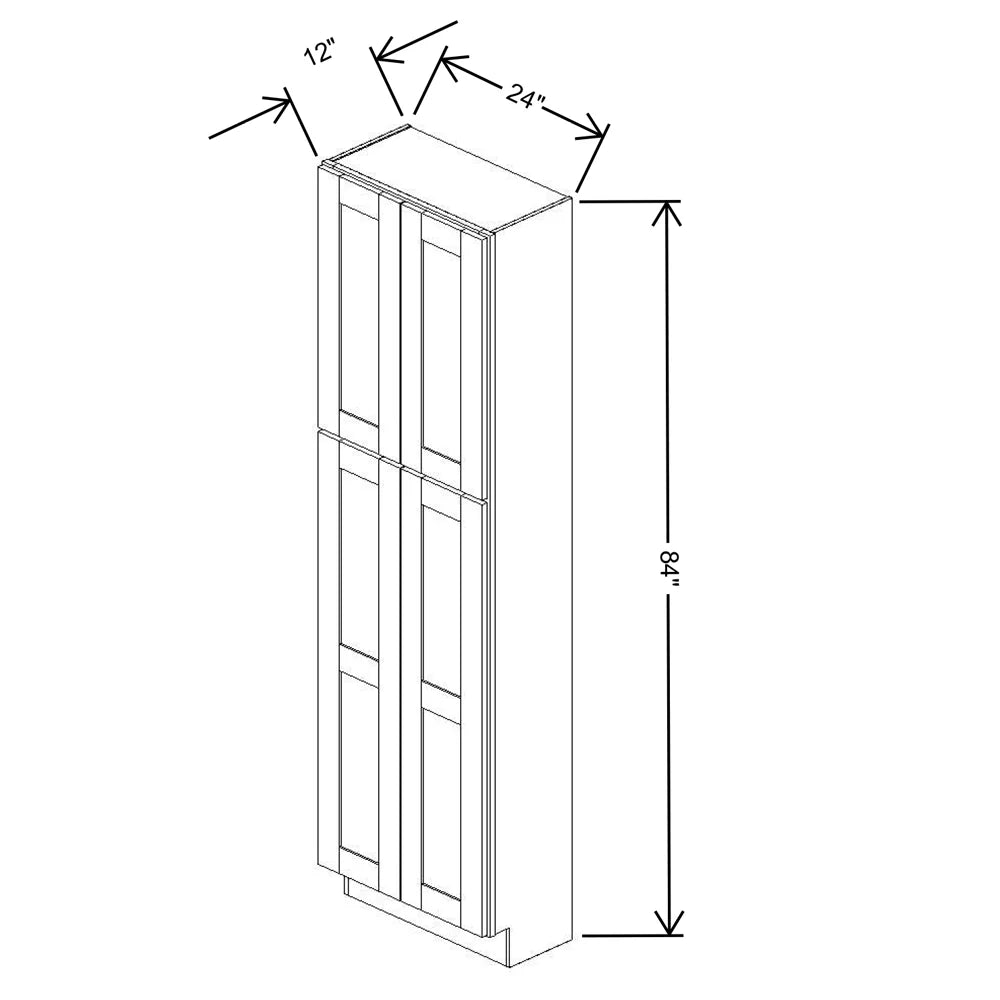 Fabuwood Allure Galaxy Dove 24" W X 84" H X 12" D Tall Pantry Cabinet - NO FINISH
