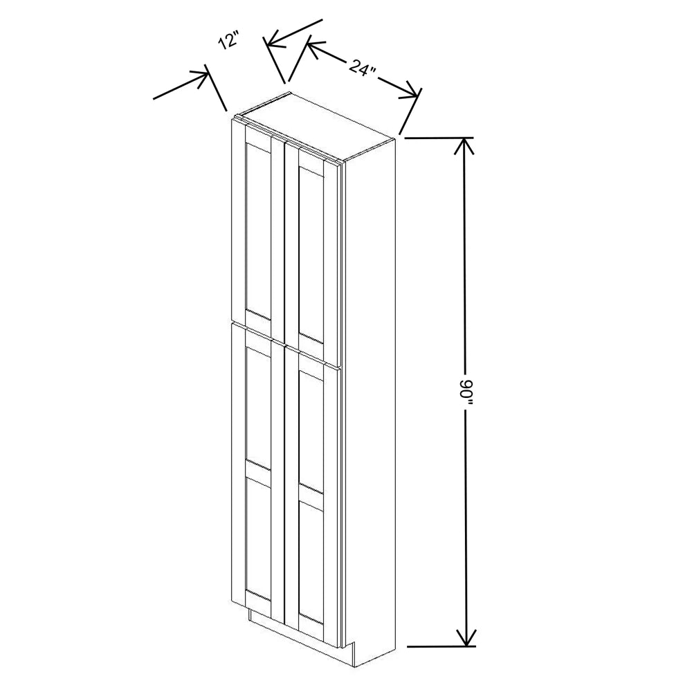 Fabuwood Allure Galaxy Frost 24" W X 90" H X 12" D Tall Pantry Cabinet - NO FINISH