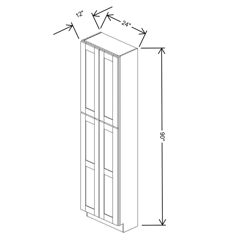 Fabuwood Allure Galaxy Linen 24" W X 90" H X 12" D Tall Pantry Cabinet - BOTH SIDE (BS) - image 1