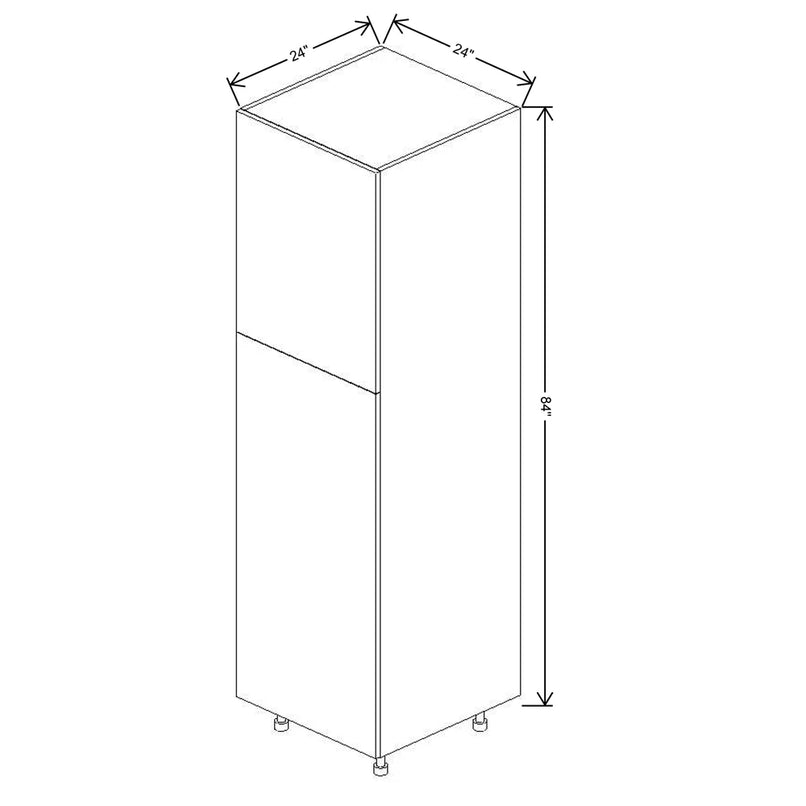 Fabuwood Illume Catalina Carbone Matte 24" W x 84" H x 24" D Single Door Pantry Cabinet - image 1