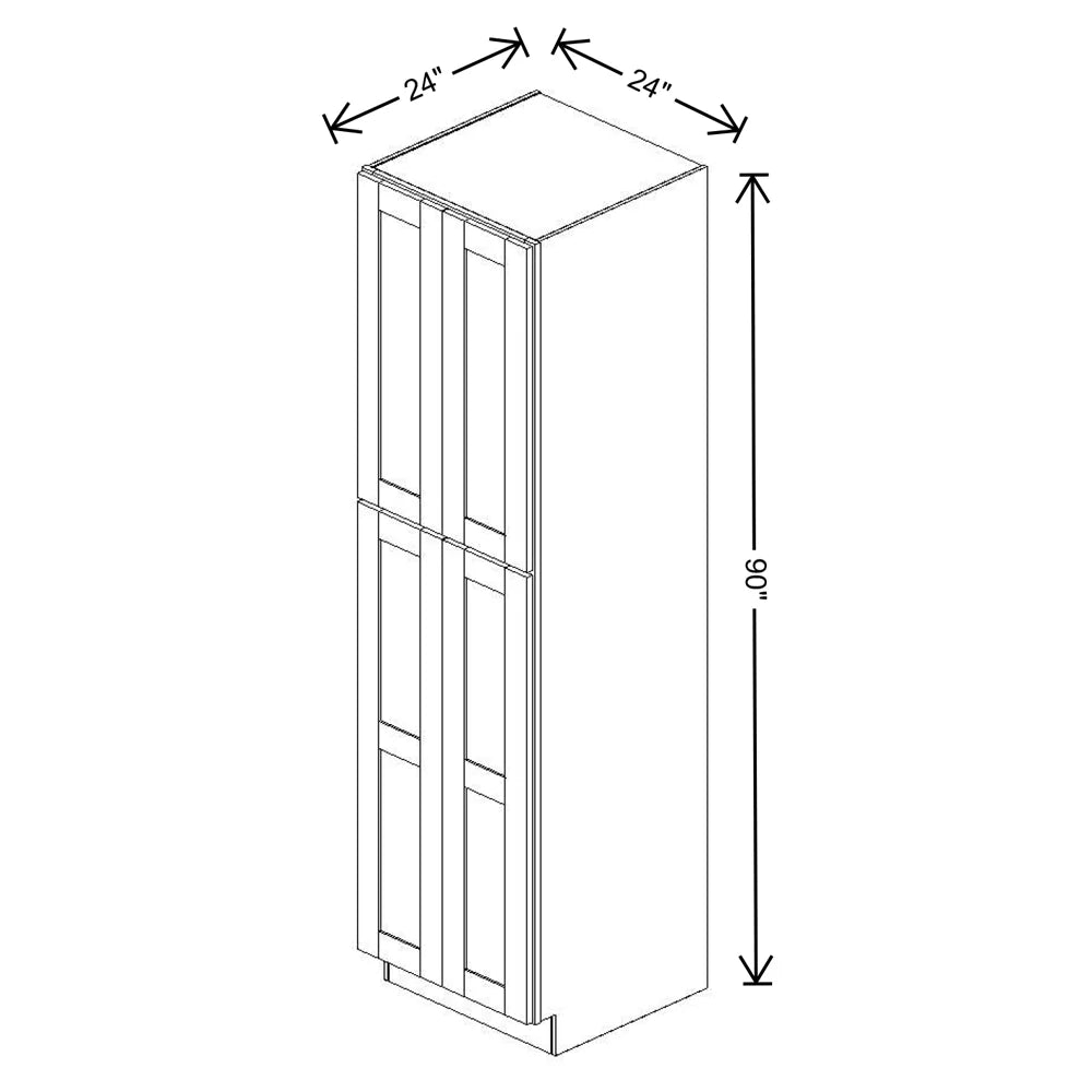 Fabuwood Allure Onyx Frost 24" W X 90" H X 24" D Tall Pantry Cabinet - LEFT SIDE (L)
