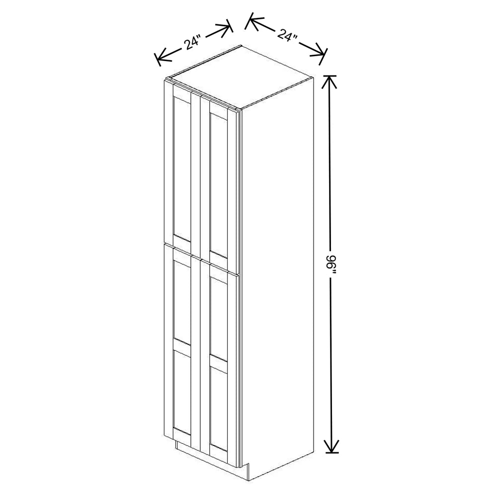 Fabuwood Quest Metro Mist 24" W X 96" H X 24" D Tall Pantry Cabinet - RIGHT SIDE (R)