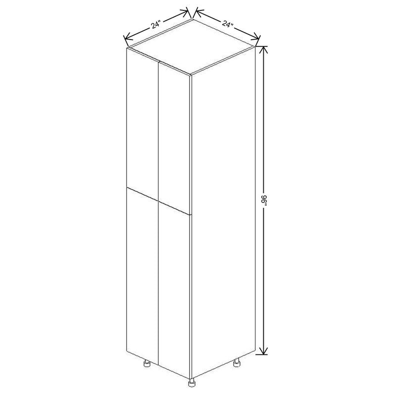 Fabuwood Illume Catalina Bianco Gloss 24" W X 96" H X 24" D Double Door Pantry Cabinet - image 1