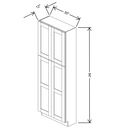 Fabuwood Allure Galaxy Mocha 30" W X 84" H X 12" D Tall Pantry Cabinet - LEFT SIDE (LS) - image 1