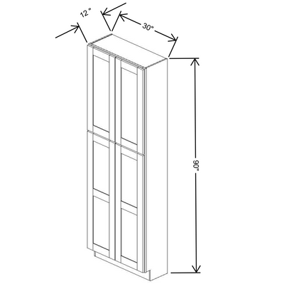 Fabuwood Allure Galaxy Mocha 30" W X 90" H X 12" D Tall Pantry Cabinet - RIGHT SIDE (RS) - image 1
